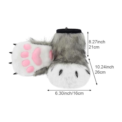 Chaussons pattes de chat pantoufles mignonnes à griffes pour enfant - 4
