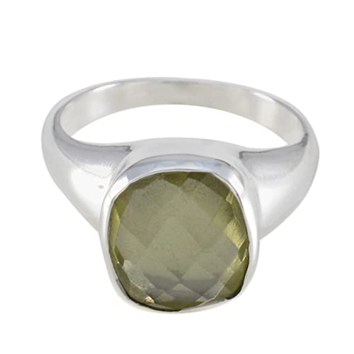Bague en argent 925 massif octogonale sertie d'une pierre précieuse personnalisée