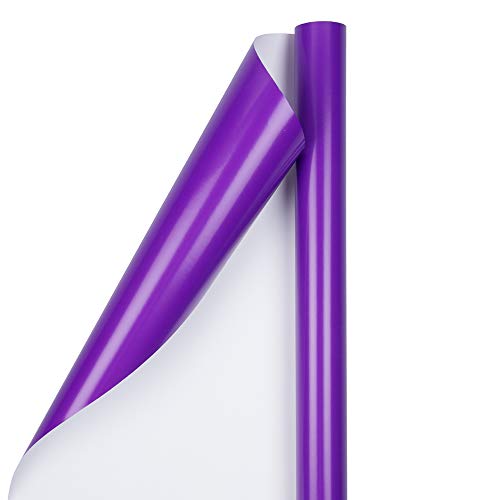 JAM Paper Gift Wrap - Glossy Wrapping Paper - 25 Sq Ft (30 in x 10 Ft) - Purple - Roll Sold Individually