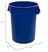 CFS 34103214 Bronco Round Waste Container Only, 32 Gallon, Blue