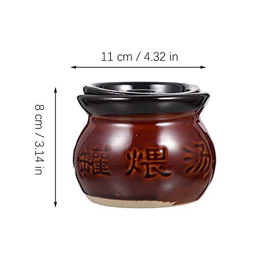 2 Unidades Vasilha De Barro Mini Caçarola Frigideira De Ceramica Com Tampa Copo De Ensopado De Cerâm