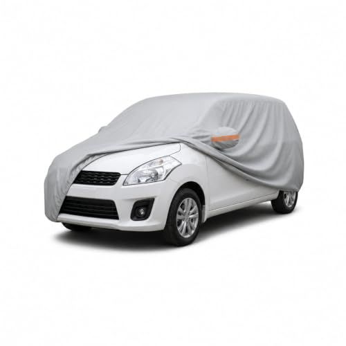 Image of myTVS 100% Waterproof Car Body Cover for Maruti Ertiga (2018+) - Custom-Fit, Double-Layer, UV & Dust Proof, Mirror Pockets & Elastic Clip Lock (CSK 9)