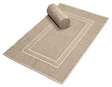 Belizzi Home Luxury 2-Pack Bath Mat Set 20x32 inch - 100% Ringspun Cotton - Premium Hotel & Spa Quality - 800 GSM - Durable Soft Highly Absorbent - Machine Washable Bath Rug - Tan
