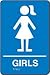 Accuform PAD115BK Plastic ADA Braille Tactile Sign, Girls" with Graphic, 9" Length x 6" Width x 1/8" Thickness, White on Black