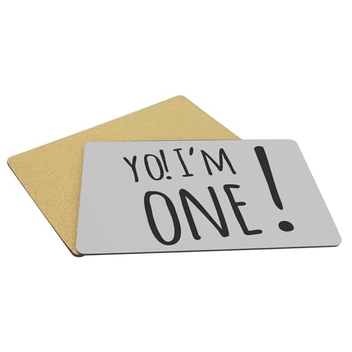 Sets de table Yo! I'm One en liège gris, le cadeau idéal pour premier anniversaire - 5