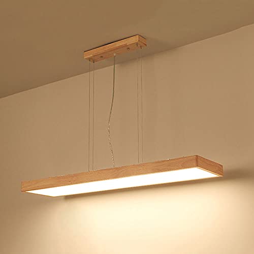 Lustre suspendu en bois LED avec abat-jour acrylique et hauteur réglable NAMFHZW