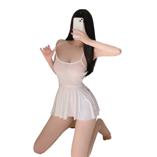 [Moerstar] セクシー ボディコン ワンピース セクシーランジェリー プリーツスカート 透け コスプレ コスチューム 仮装 かわいい 過激 エッチ えろい シースルー 下着 女性 ランジェリー 女性用 可愛い プレゼント - 画像1