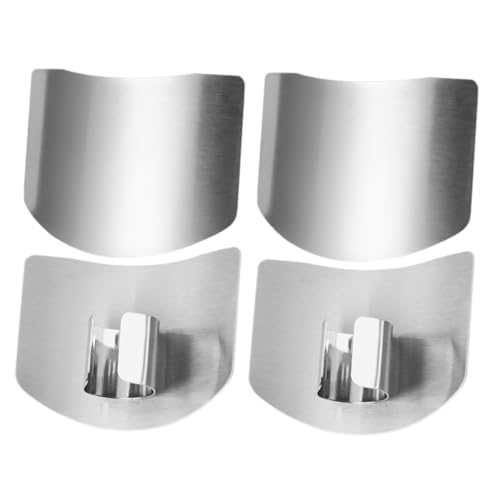 Uonlytech 4 piezas Protector de Dedos de Acero Inoxidable Protección Segura para Cortar Alimentos Accesorios de Cocina para Manos Diseño Ergonómico para Chefs y Cocineros Domésticos