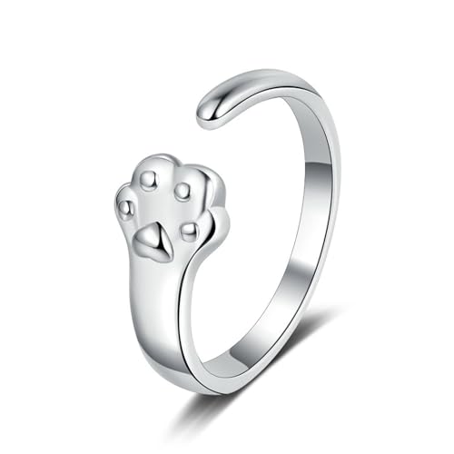 Bague patte de chat ajustable cadeau idéal en cuivre plaqué or avec design ouvert