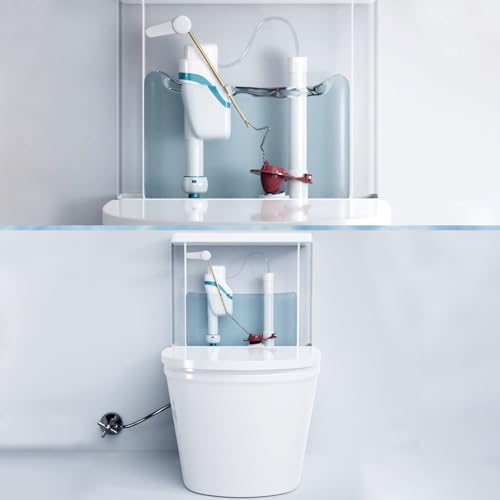 2 Pack 2-Inch Toilet Flapper Replacement Kit, Universal Flush Valve Flapper – Fits Kohler, Toto & American Standard, Water-Saving Rubber with Stainless Steel Chain & Hook, Easy to Install (Red)