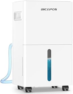 1500 sq.ft Dehumidifier for Basement, 21 Pints Dehumidifiers for Home with Drain Hose, Continuous Drainage, Auto Defrost, Intelligent Humidistat for Bedroom, Large Room, White