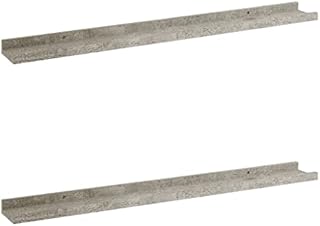 vidaXL 4x Wall Shelves Hanging Display Racks Floating Shelves Ledges Indoor Furniture Decoration Living Room Bedroom Grey 40x9x3 cm