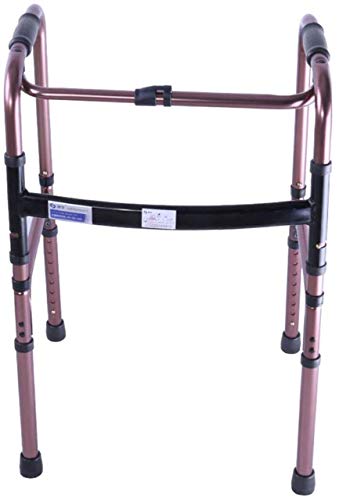 歩行器、軽量折りたたみ歩行器、高齢者用歩行フレーム、移動制限補助、高さ調節可能、高齢者用軽量アルミ歩行器(ブルー)(ブラウン) powerfully