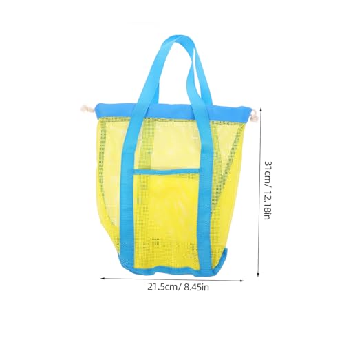 BESPORTBLE Portable Mesh Beach Bag with Drawstring Versatile Beach Storage Tote for Easy to Clean for Sand Shells and Swimwear for Pool and Beach Outings2