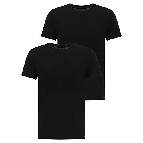 Lee Twin Pack Crew, Camisetas para Hombre, Negro, M