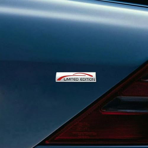 Image of Pair Set Limited Edition Car Emblem Premium 3D Sport Turbo Badge Auto Rear Trunk Side Decal Sticker (Gloss Silver)