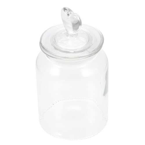 Mikikit Tarro de Transparente Forma de 950 Ml para Almacenar Alimentos Secos y Té Recipiente Hermético Práctico para Cocina y Conservación de Snacks