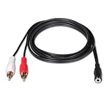 watiowave 3,5 mm auf 2 x Cinch-Stereo-Audiokabel, Länge 1,5 m, ideal für den Anschluss von Audiogeräten an Audio- und TV-Geräte.