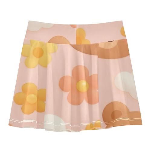 Kids Tennis Skirts Cute Bear Flowers Pink Girls' Shorts Athletic Skorts Custom Pleated 4t2