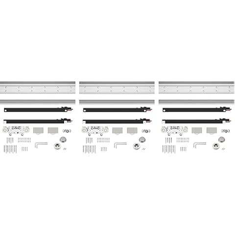 Premium Soft-Close Prime Concealed Ghost Door Hardware Kit with Hidden Supreme Magic Sliding Track Kit and Flush Pulls for 31-40 inch Doors Soft Close Heavy Duty Sliding Hardware (3 Pack) Cover