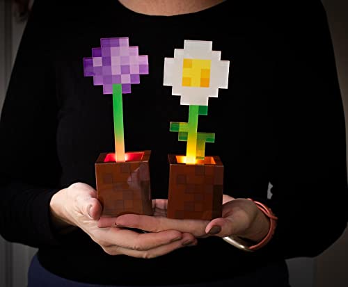 Minecraft Daisy and Allium Flower Pot Mood Lights, Berry, 3 x 2 x 7 inches - Image 3