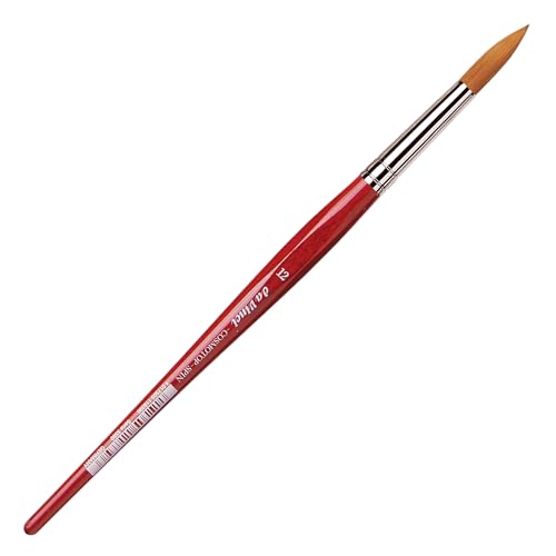Image of da Vinci Watercolor Series 5580 CosmoTop Spin Paint Brush, Round Synthetic with Red Handle, Size 12 (5580-12)