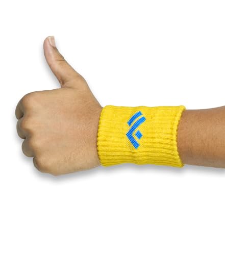 Image of Mizaki Super Comfert Wristband for All Sports - Stretchable, Super Sweat Absorbent Supports for Wrist (Yellow)