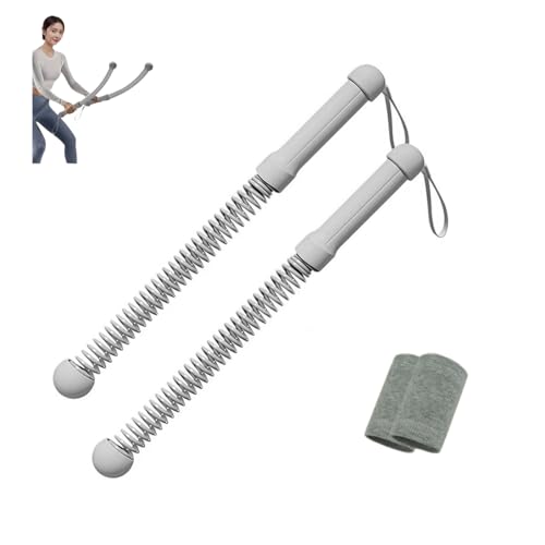 コードレス バトルロープ - 5MM加厚スチールスプリング・滑りにくいグリップ・一体型設計｜コンパクト軽量(44cm/1.6kg)｜自宅・ジム・オフィス対応｜筋トレ初心者向けトレーニング器具