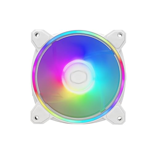 Cooler Master MasterFan MF120 Halo2 ARGB White - Case & Cooling Fan, Dual Ring Addressable RGB Lighting, Rifle Bearing, Enlarged Air Balance Blades, Jam Sensor Protection & Upgraded Driver IC - 120mm by Cooler Master - Used condition - Image 2