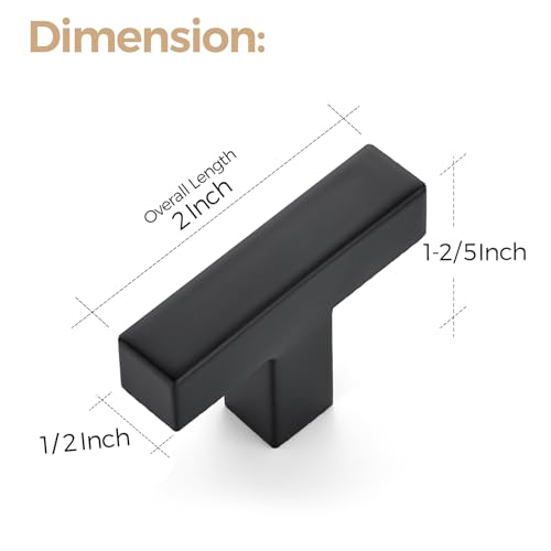 Image of Ravinte 10 Pack 2 inch Length Square Cabinet Pulls Matte Black Stainless Steel Kitchen Drawer Pulls Cupboard Handles Cabinet Handles