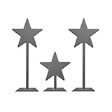 6' Stand Up Metal Stars (3 pk) – Rustic Farmhouse Tabletop Decor, Decorative Accent for Shelf, Mantel, or Tiered Tray, Patriotic Outdoor Star Decorations, Housewarming Gift, Metal Star Ornaments