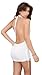 TAYLORHOTT Women Sexy Deep V Low Cut Babydoll Dress Mini Dress Mesh Clubwear Adjustable Hemline Neck-Hanging Skirt (White, One Size（XS-XL）)