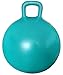 AppleRound Space Hopper Ball with Air Pump, 18in/45cm Diameter for Age 3-6, Kangaroo Bouncer, Hippity Hoppity Hop Ball for Children, Sit-on Bouncy Ball with Handle, Plain Color (Turquoise)