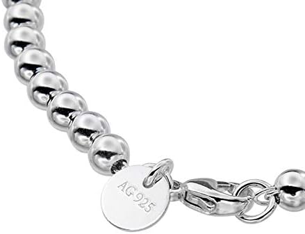 D&XQX 925 Sterling Silver Dangling Heart Charm Bead Bracelets, charm Blue Pink Red Enamel Finish, Jewelry gift For Women and Teen girls,Blue,16cm