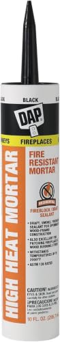 DAP High Heat Fire Resistant Mortar,10 Oz,Black (7079818854),(Pack of 6)