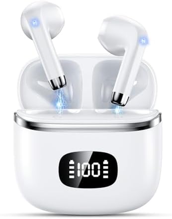 Bluetooth Kopfhörer, 2026 Neu In Ear Kopfhörer Kabellos Bluetooth 5.3 mit 4 ENC Mic, HiFi Stereo Noise Cancelling Wireless Earbuds, 40H Spielzeit LED-Anzeige, IP7 Wasserdicht Sport