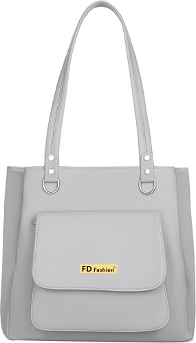 Large Capacity Faux Leather Women's Handbag, Grey