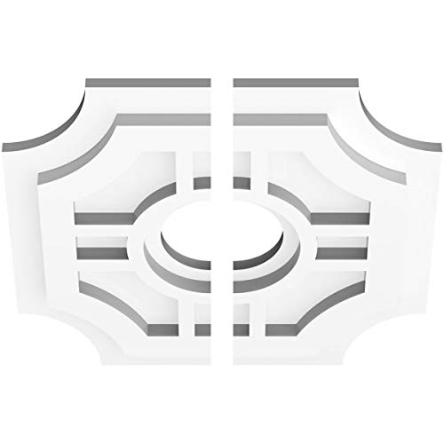 Ekena Millwork CMP12HS2-03000 Haus Architectural Grade PVC Contemporary, Two Piece Urethane Ceiling Medallions 12"OD x 3"ID x 4"C x 1"P by Ekena Millwork - Image 2