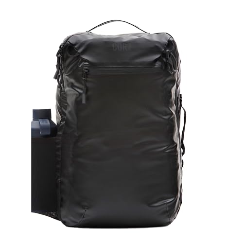 COR Surf Carry On Travel Backpack | Island Hopper 2.0 Ultralight | Airline Approved Personal Item Backpack | 34L Black with Black Zipper Waterproof Edition - FREE S-Clip Included