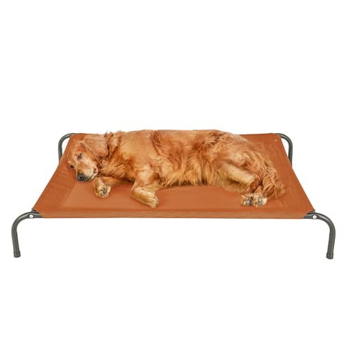Image of FurHaven Elevated Pet Cots - Cooling & Breathable Nylon Mesh Hammock for Large Dogs /Easy-to-Assemble / / Durable and Reinforced /Perfect for Rest & Relaxation Outdoors - Terracotta Red, Large