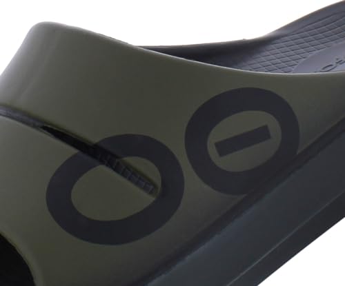 Image of OOFOS Ooah Sport Slide Unisex Shoes Size 9, Color: Tactical Green-Green