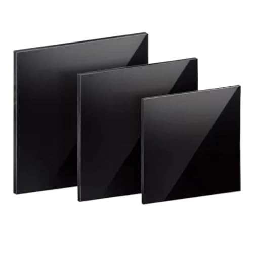 Placa de plástico de lámina de policarbonato negro(100x100mm 2PCS,8mm)