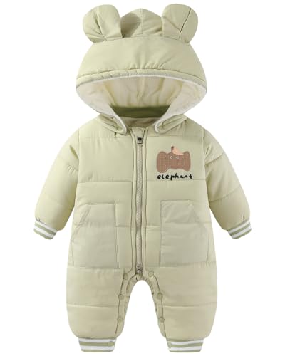 JiAmy Mono Nieve para Bebé, Traje de Nieve Invierno con Capucha Conjunto de Ropa 9-12 Meses