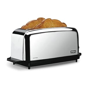 Waring Commercial WCT704 4 Slice Extra Long Slot Light Duty Pop-Up Toaster, 120V, 5-15 Phase Plug