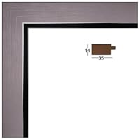 Cadre Photo Bois 20x24 Cm Avec Passe-Partout Blanc Cassé - Argent Classique