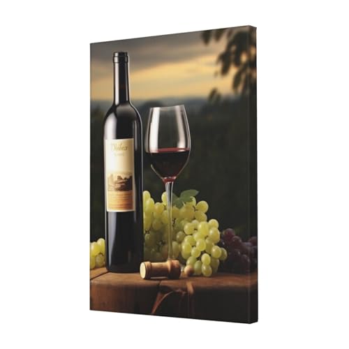Impression sur toile de vin rouge prête à suspendre pour mur vide