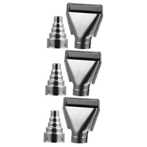 SOLUSTRE 6 Pcs Head Blower Nozzle Stainless Steel Nozzle Air Parts Air Nozzle Hot Air Replacement Nozzle Air Flow Nozzle Station Repair Tool Nozzle Metal Nozzle Air Accessories