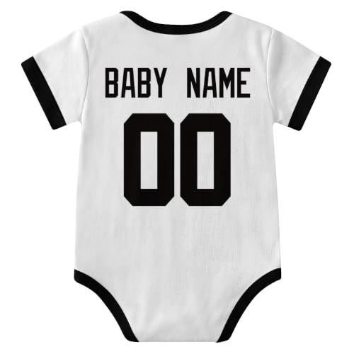 Image of KREDE Baby Clothes Custom Short Sleeves for Baby Boy Gifts | Custom Bodysuit with Number Name Gifts for Baby