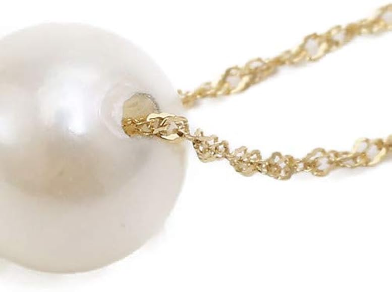 Amazon | 18金 ネックレス あこや真珠 8mm珠 パール ペンダント K18