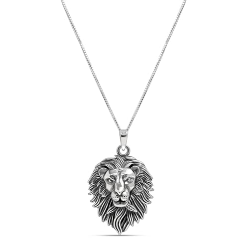 Image of TRUESILVER ACPL 925 Sterling Silver Mens Chain Necklaces | BIS Hallmarked Cubic Zircoina Pendant Necklace for Men